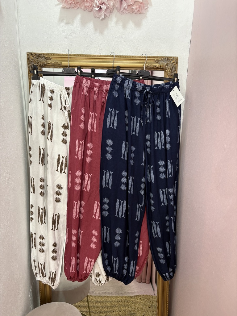 Pantalón bombacho peces